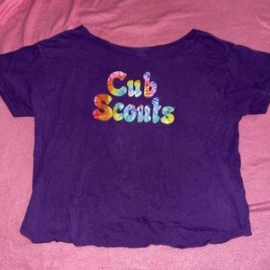 vintage purple and tie dye “cub scouts” tee